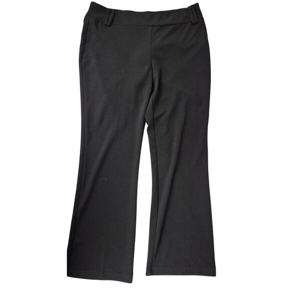 SOHO Apparel Ltd Black Poly/Spandex Flare Wide Leg Pants Sz L - Picture 1 of 4